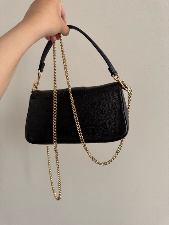 Coach Black Pebbled Leather Shoulder Bag with Gold Hardware - Picture 2 of 3